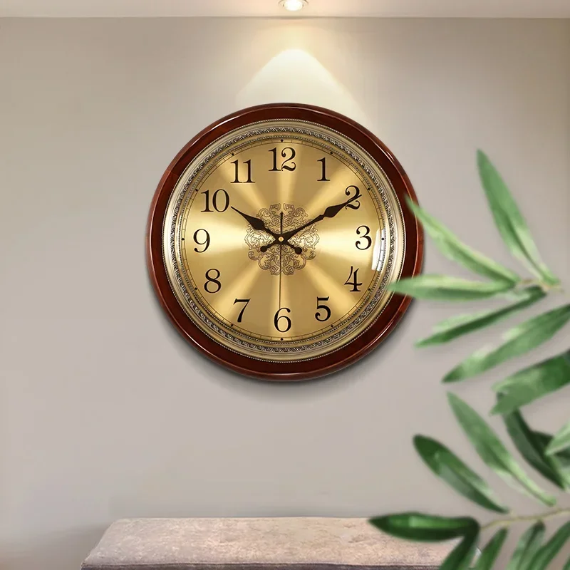 Luxury Watch Europe - Luxury Wood Wall Clock Metal Retro