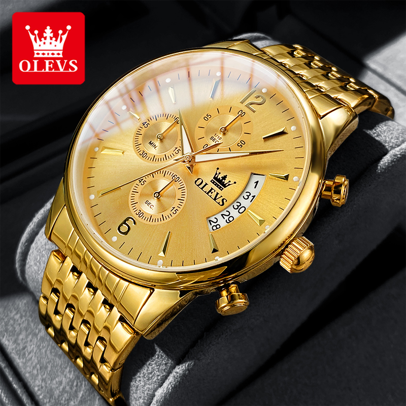 Luxury Quartz Watch Brands - OLEVS luxury brand men's watches Chronograph