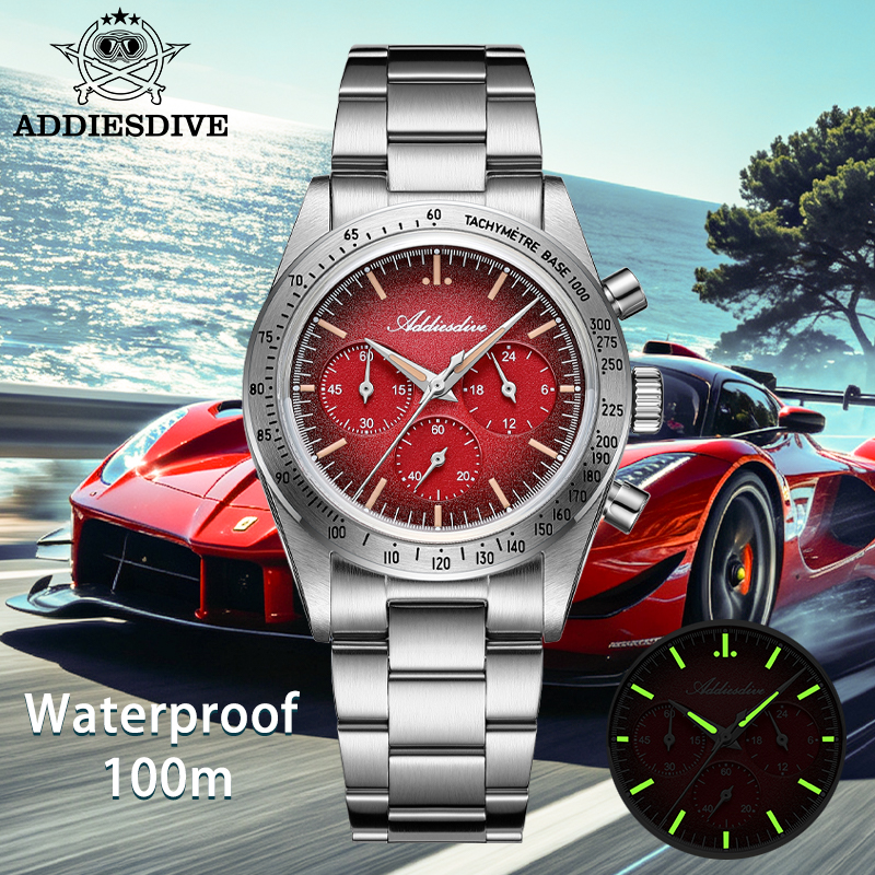 Luxury Watch It - ADDIESDIVE AD2552 Chronograph Bubble Mirror Glass