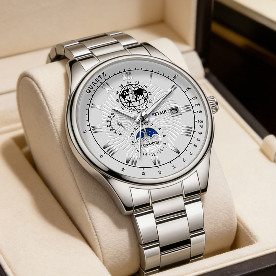 Luxury Watch Winder - Business luxury men's watches steel band