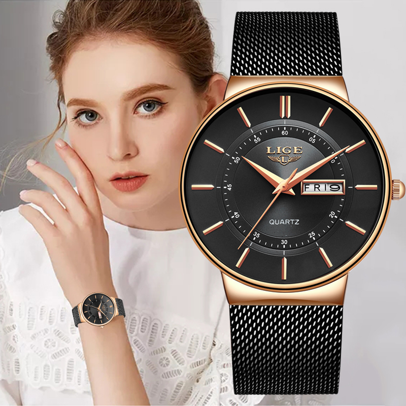 Luxury Quartz Watch Brands - LIGE Women Watches Luxury Brand Ultra-thin