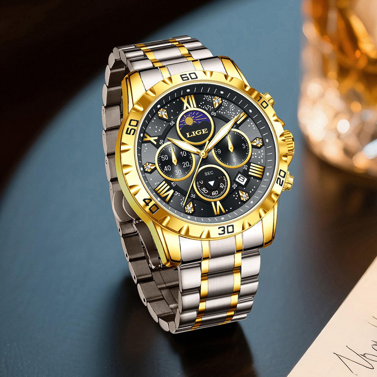 LIGE Top Brand Luxury Quartz M - Luxury Quartz Watch Brands avis et prix
