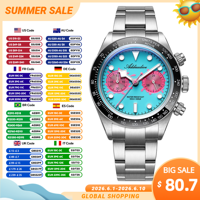 ADDIESDIVE 40mm Fashion Men's  - Zero Luxury Watch avis et prix