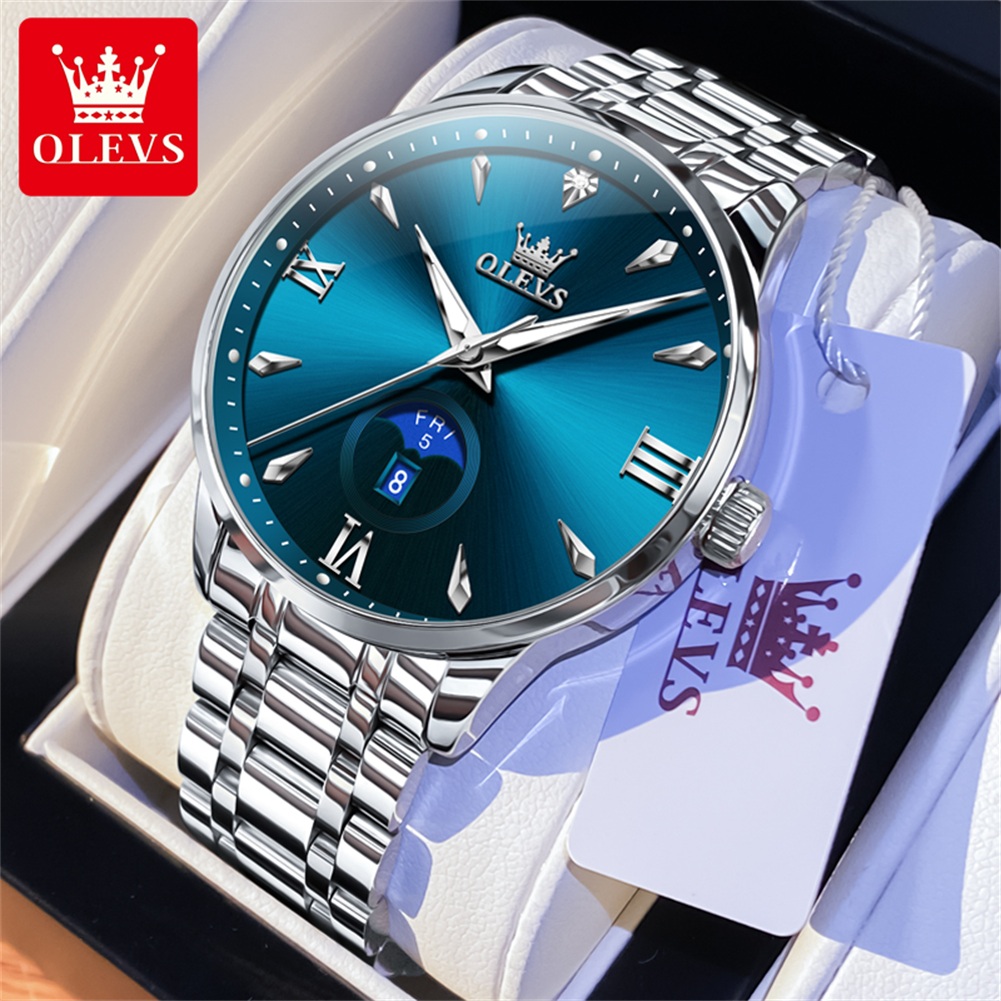 OLEVS Moon Phase men's watches - Luxury Quartz Watch Brands avis et prix