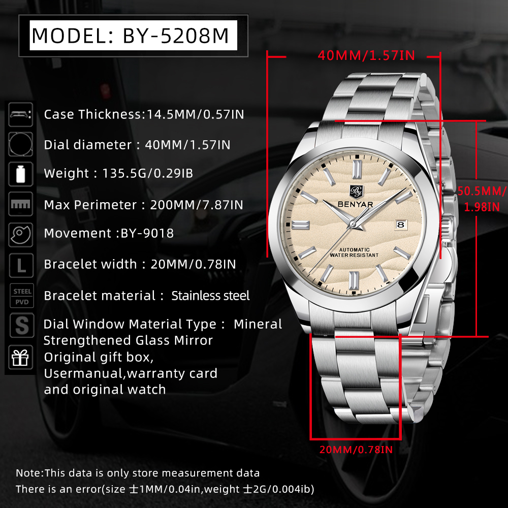 BENYAR luxury brand 40MM sand  - Luxury Watch Winder avis et prix