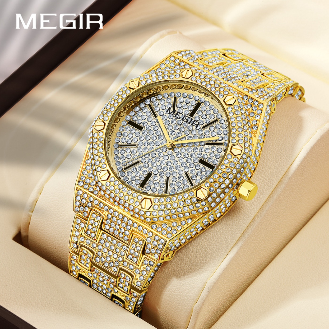 MEGIR Luxury Quartz Rhinestone - Luxury Watch Business avis et prix