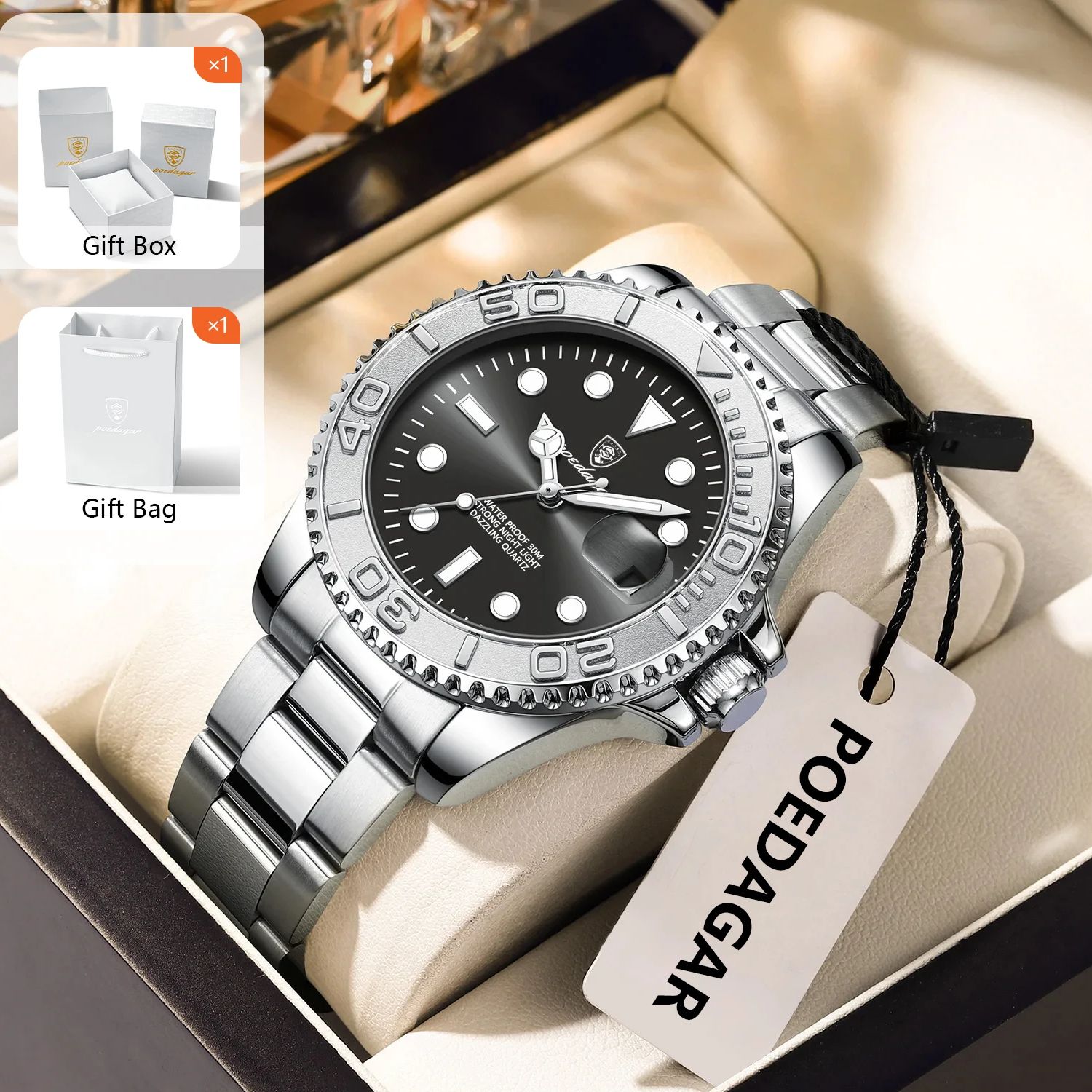 POEDAGAR Trendy Sport Man Watc - Luxury Watch Business avis et prix