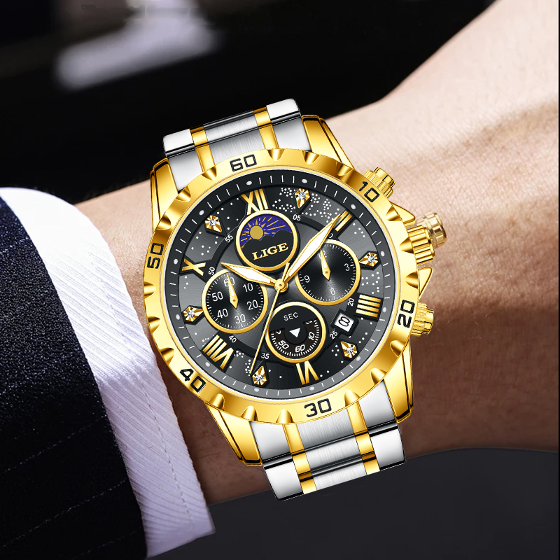 LIGE Top Brand Luxury Quartz M - Luxury Quartz Watch Brands avis et prix