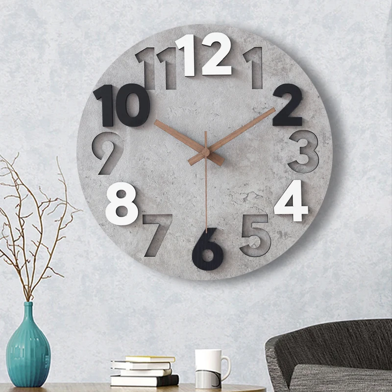 Modern 3d Wall Clock Wood Cloc - Luxury Watch Europe avis et prix