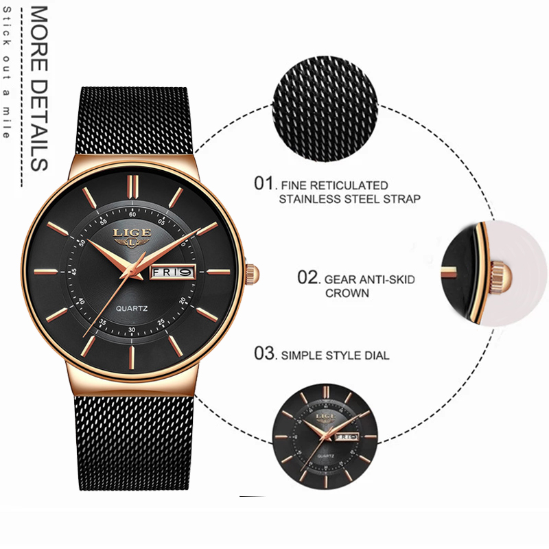 LIGE Women Watches Luxury Bran - Luxury Quartz Watch Brands avis et prix