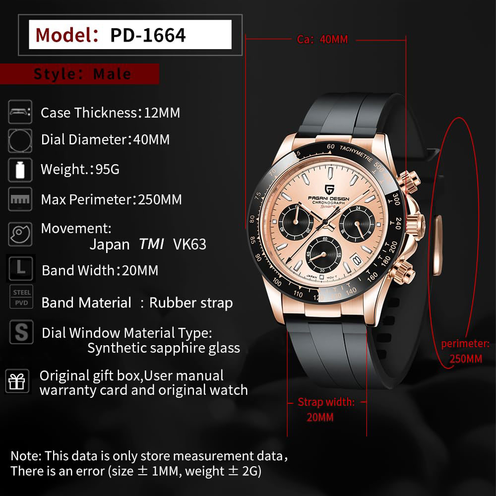 VK63 Men Watch PAGANI DESIGN 4 - Luxury Quartz Watch Brands avis et prix