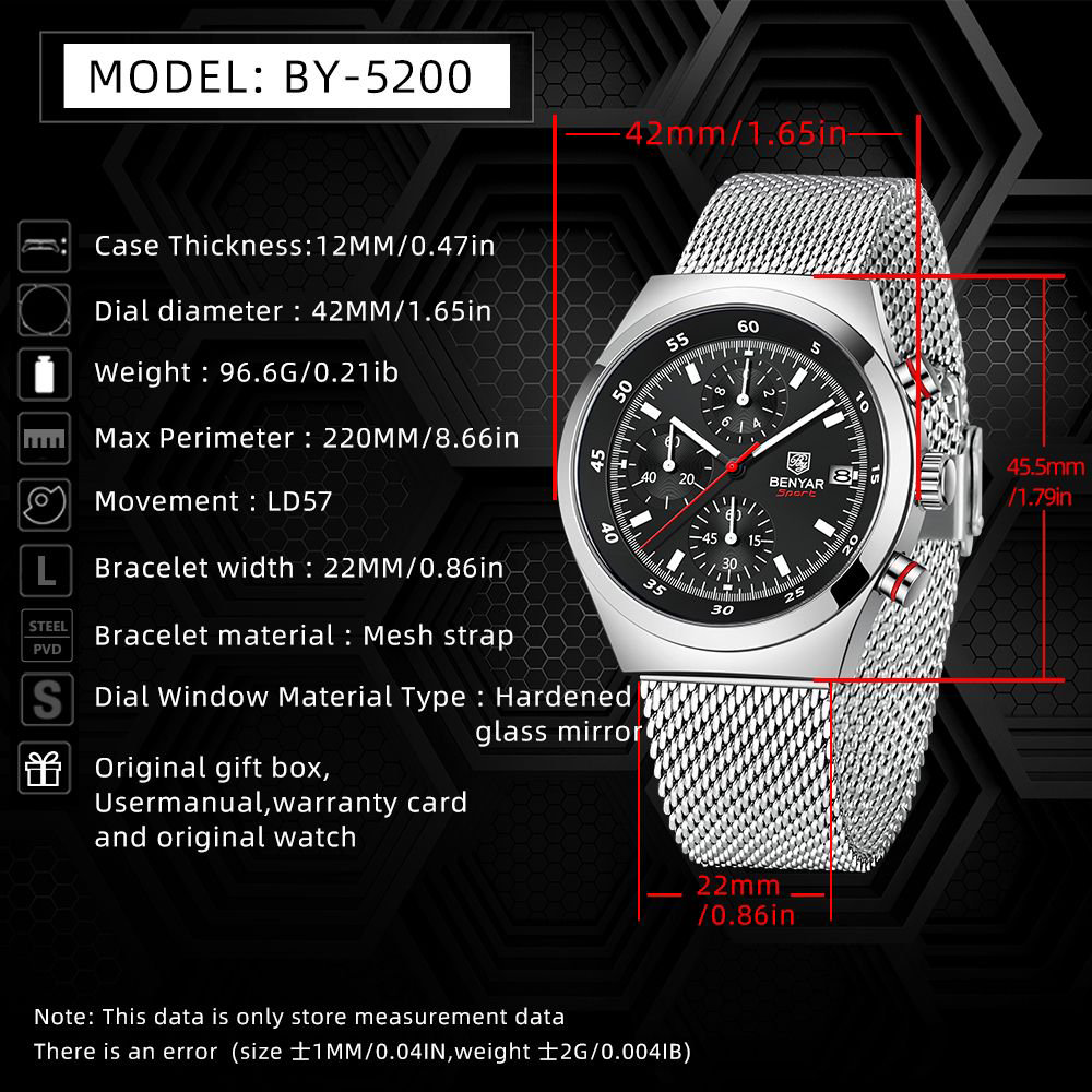 BENYAR Top Luxury Brand Men's  - Luxury Watch Business avis et prix